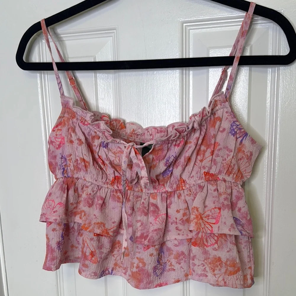 Wild Fable Pink Tiered Tie Front Camisole - Picture 6 of 9